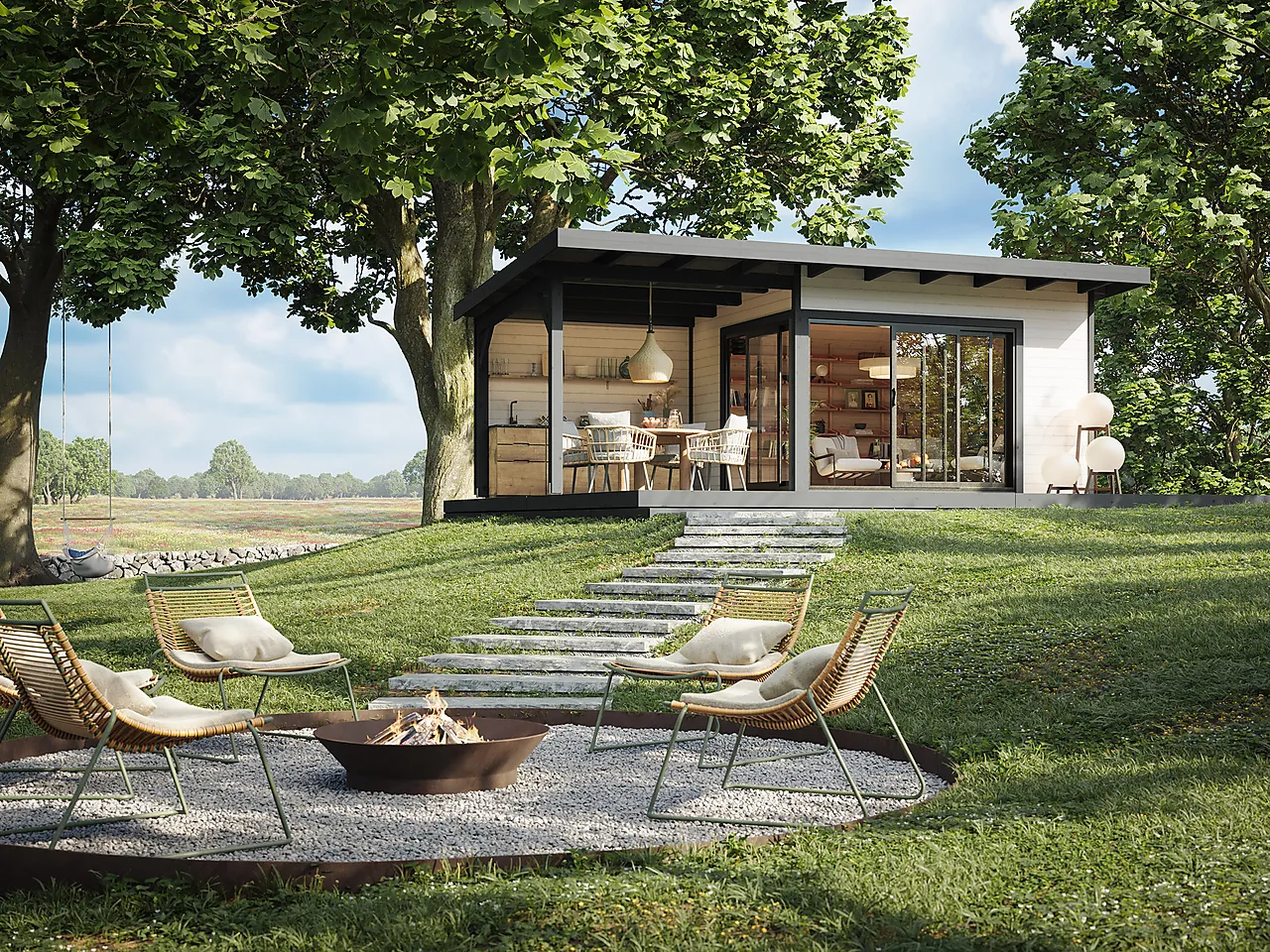 Skyvedør 2 dørblad isoglass venstre 170x200 cm