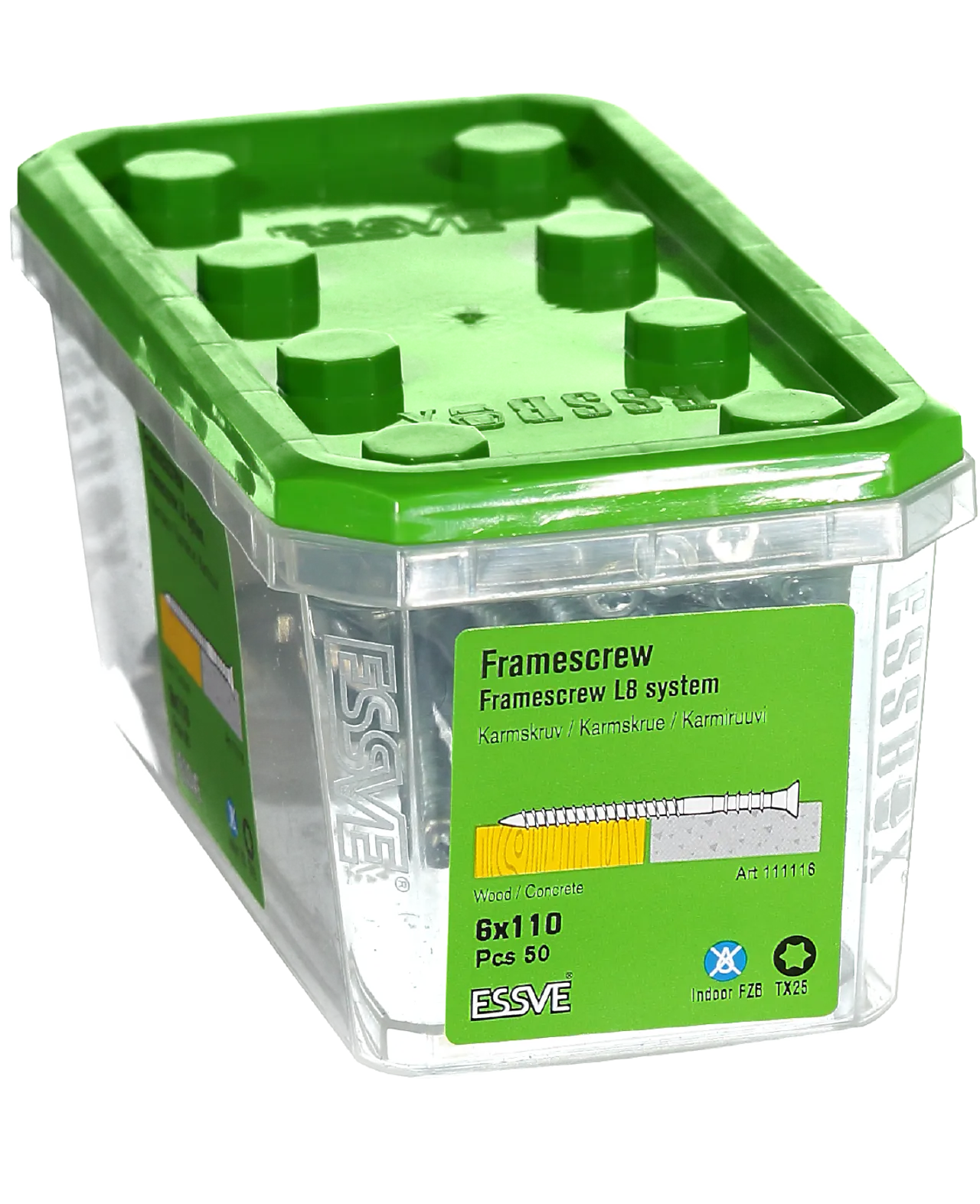 Karmskrue L8 med skarp spiss 6x110 mm 50 stk null - null - 2 - Miniatyr