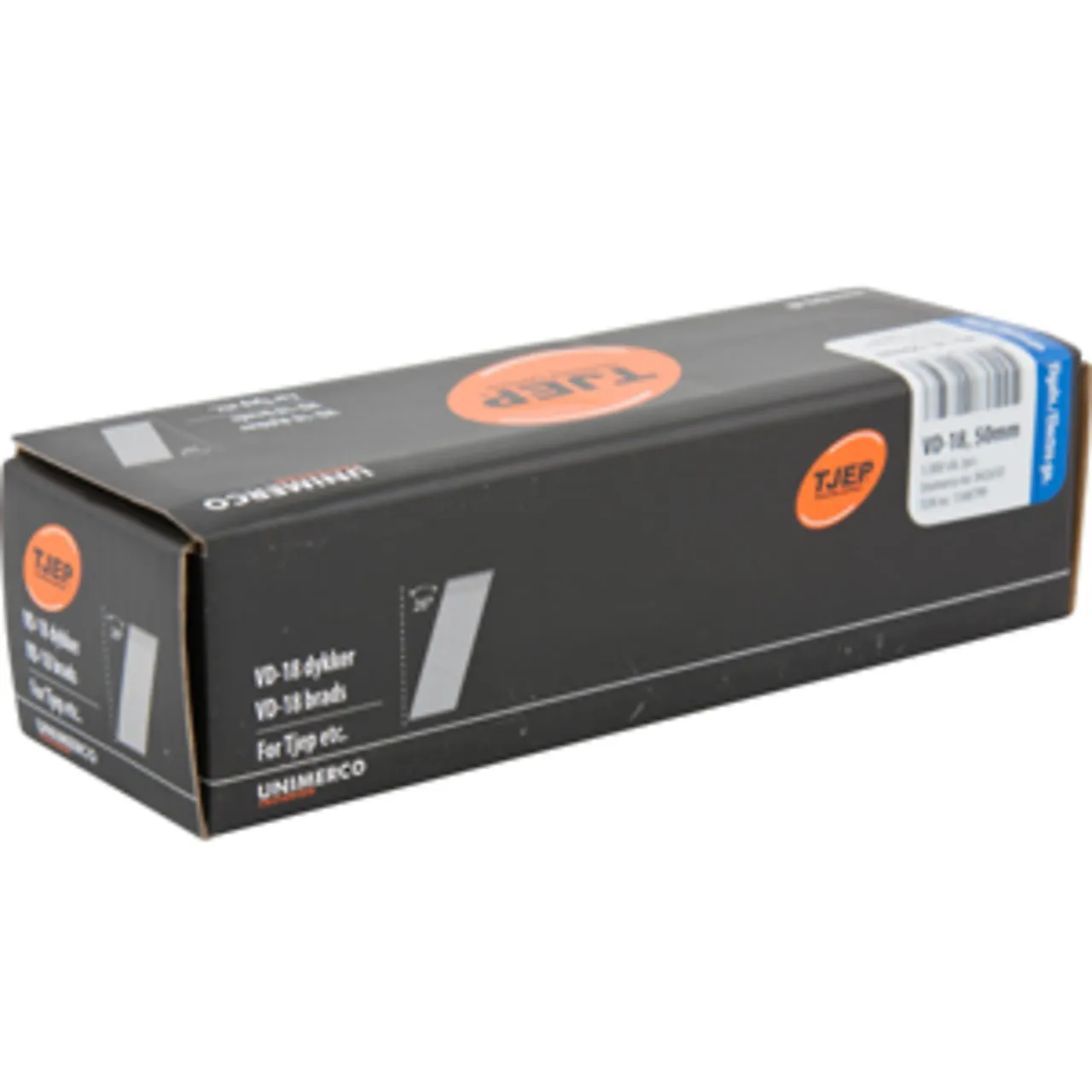 Tjep vd18 50 mm stift blankf. Box 5.000 stk.