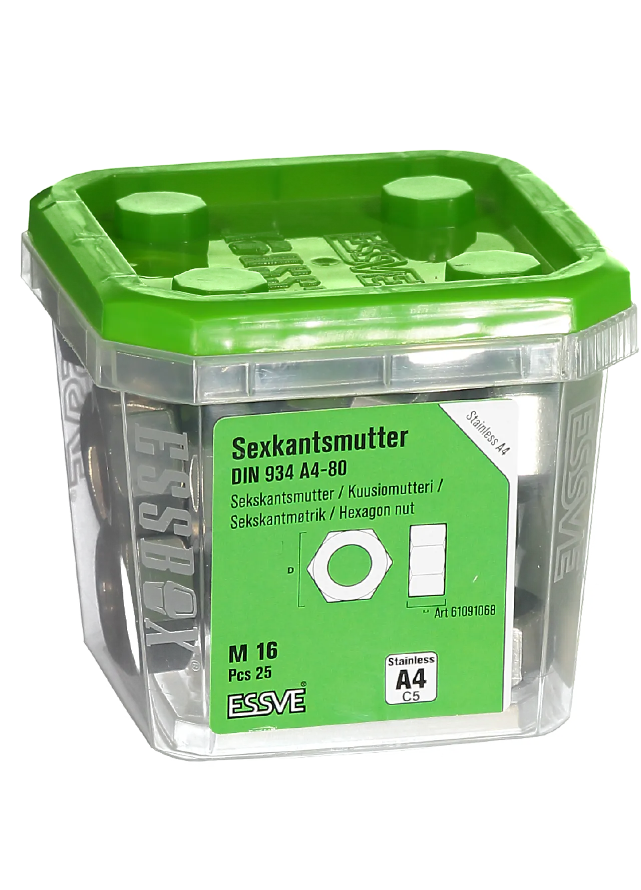 Mutter m16 din934 a4-80 a-25iso 4032 a4 syrefast null - null - 2 - Miniatyr