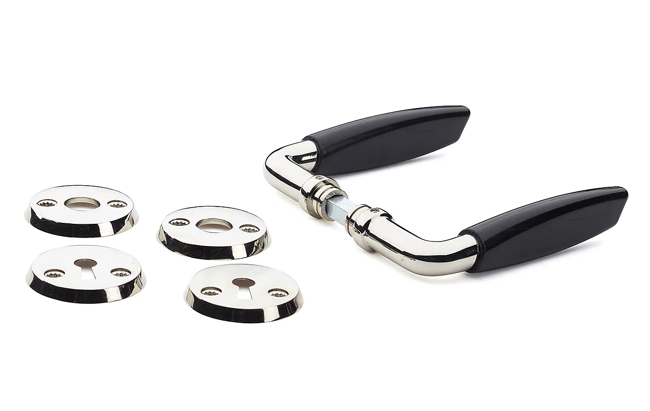 Dørvrider a130 innv sort/nikkel pp sort plast/forniklet messing