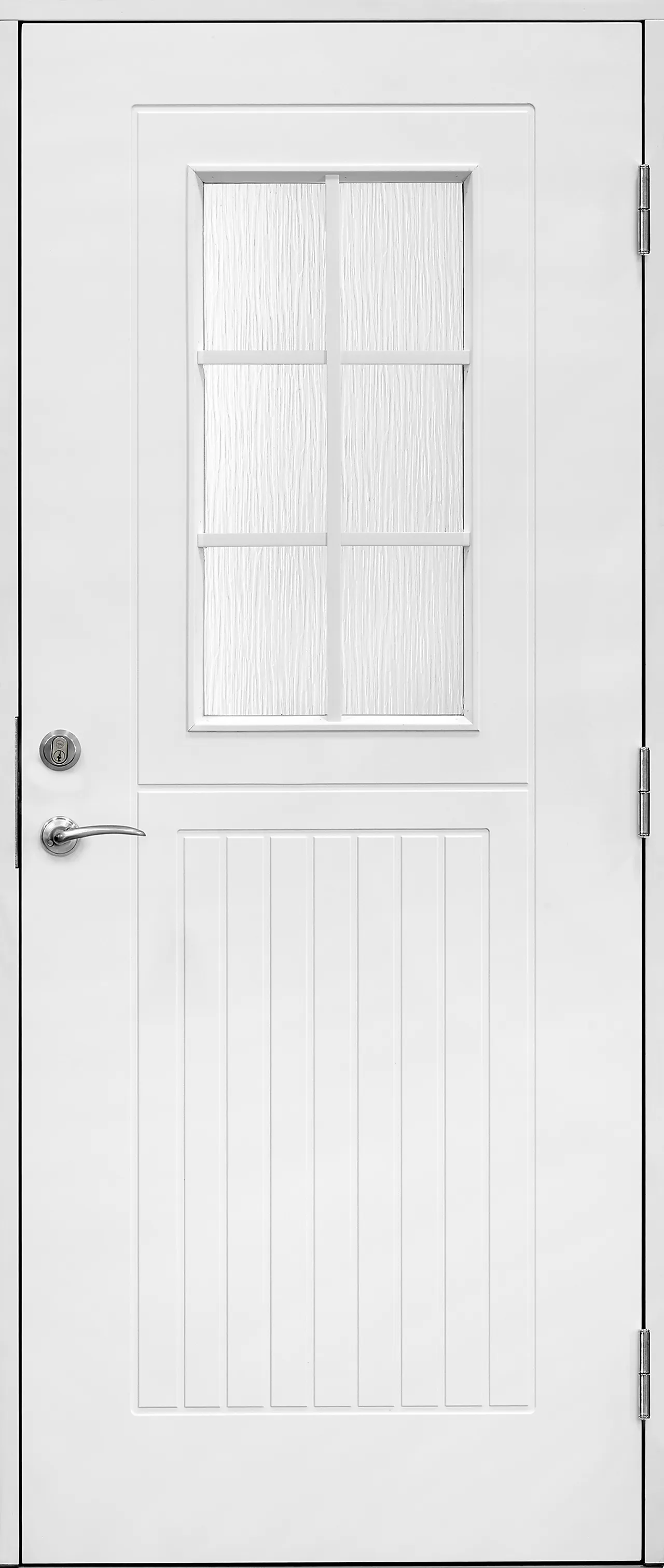 Ytterdør Saga 90x210 cm med glass hvit venstre