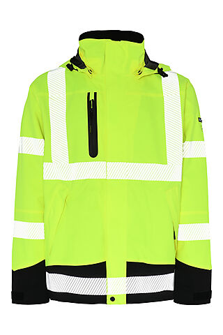 pustende regnjakke stretch FOX4WS-5057, kl.3 gul/svart, 5XL