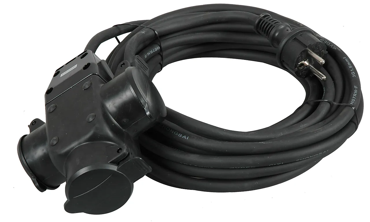 Skjøtekabel 20m 3-veis 3g1,5 ip44