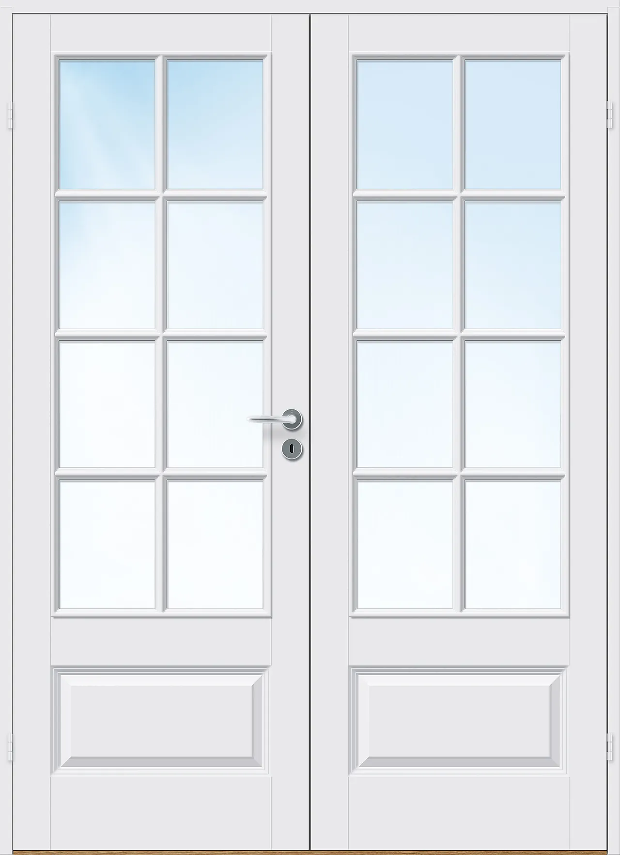 Dobbel innerdør Ida helglass hvit 153x210 cm null - 153x210 cm - 2 - Miniatyr