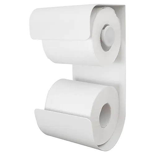 Toalettrullholder brix hvit med reserverullholder