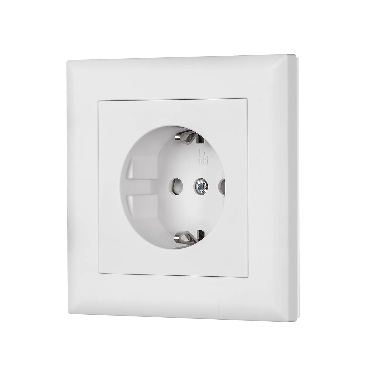 Stikkontakt m/jord innfelt hvit null - null - 2 - Miniatyr