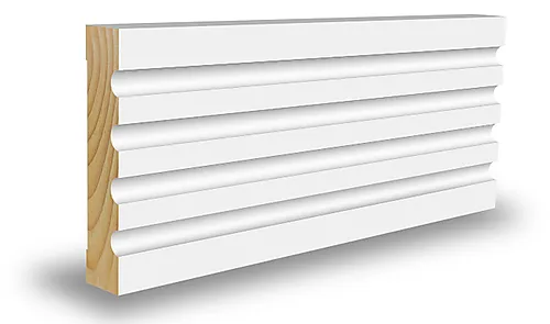 Karmlist furu profilert CW165 hvit bomull So0502-Y 15x70x4400 mm