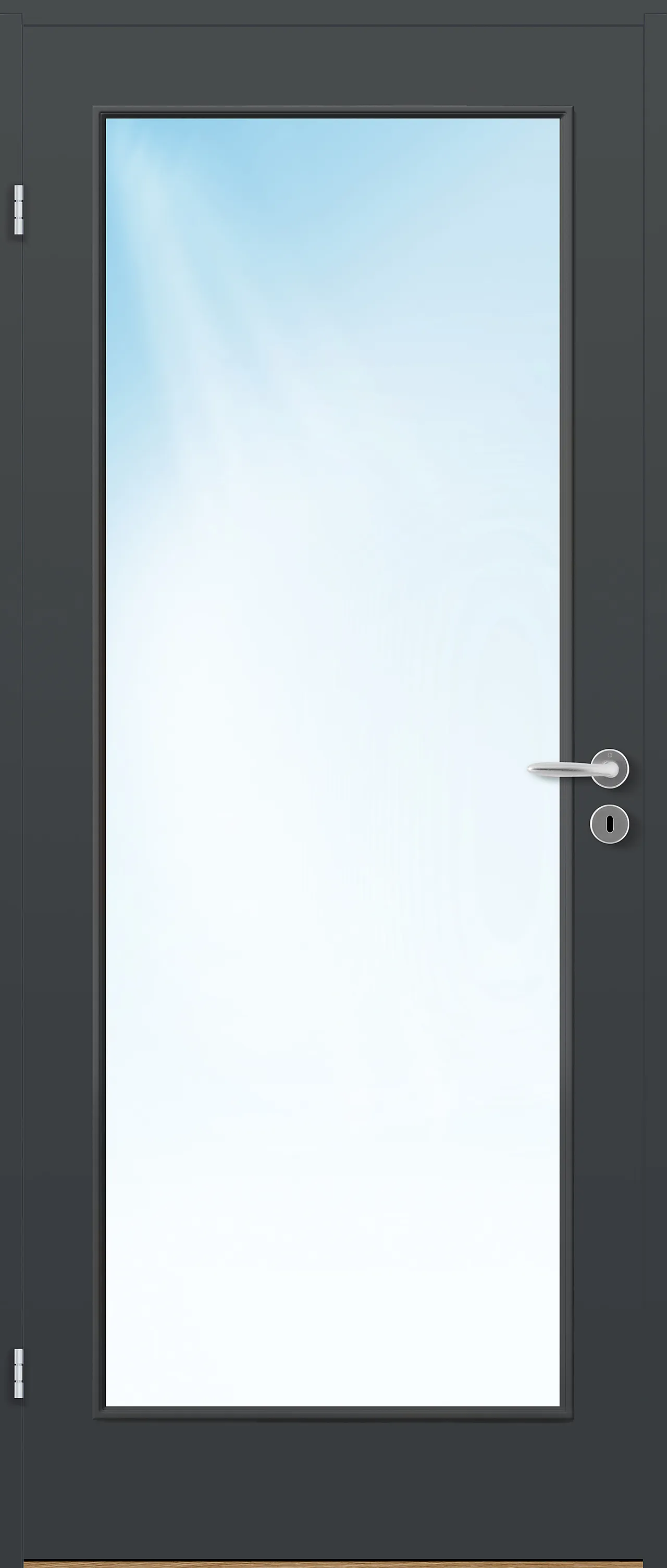 Dørblad innerdør Sletten Kompakt helglass mørk grå 80x200 cm