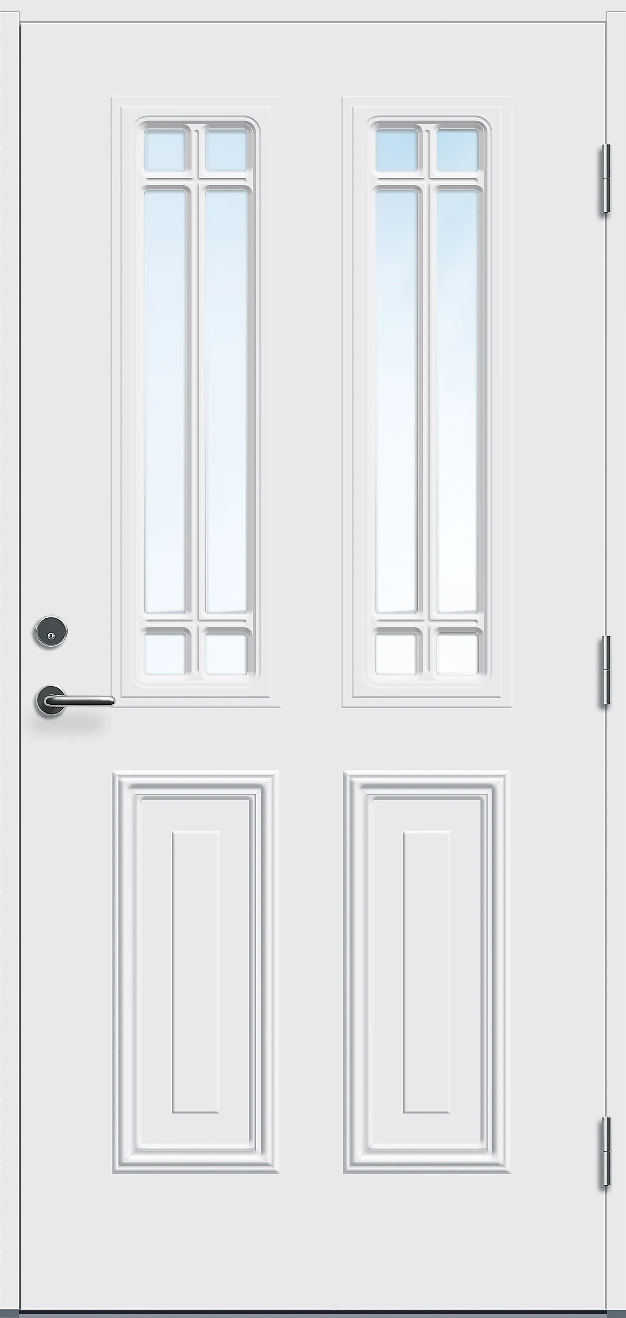 Ytterdør Mandal med glass hvit høyre 90x200 cm null - 90x200 cm - 3 - Miniatyr