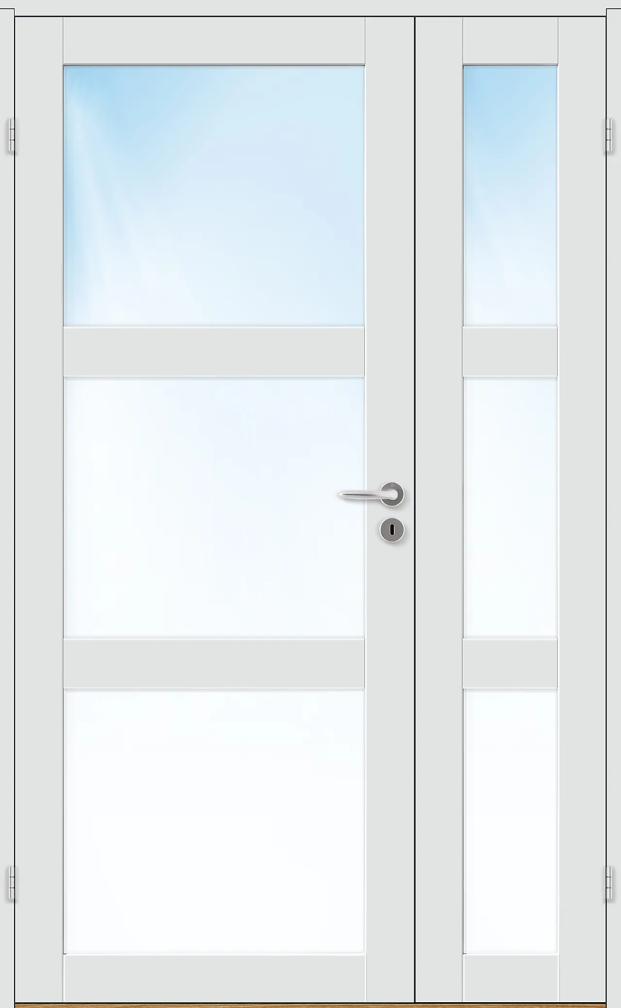 Sidefelt innerdør Base 3 med glass hvit 40x200 cm Sidefelt innerdør Base 3 med glass hvit 40x200 cm