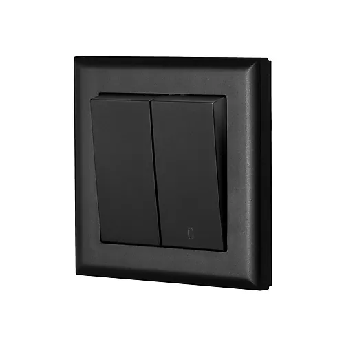Bryter 2+1-pol innfelt 84x84 mm sort
