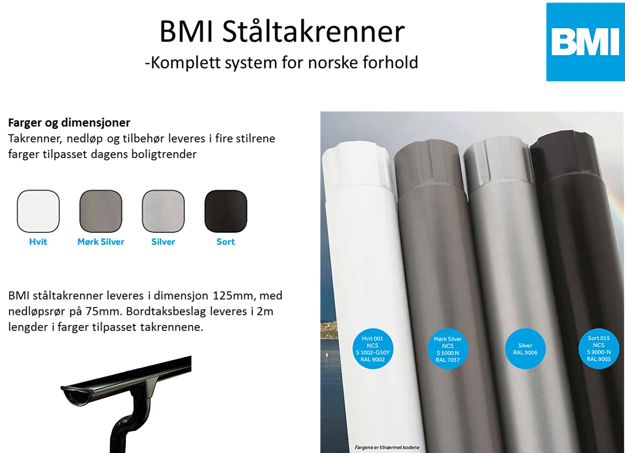 Overligger 320 til takrenne 125 mm stål sort 5 stk null - null - 3 - Miniatyr