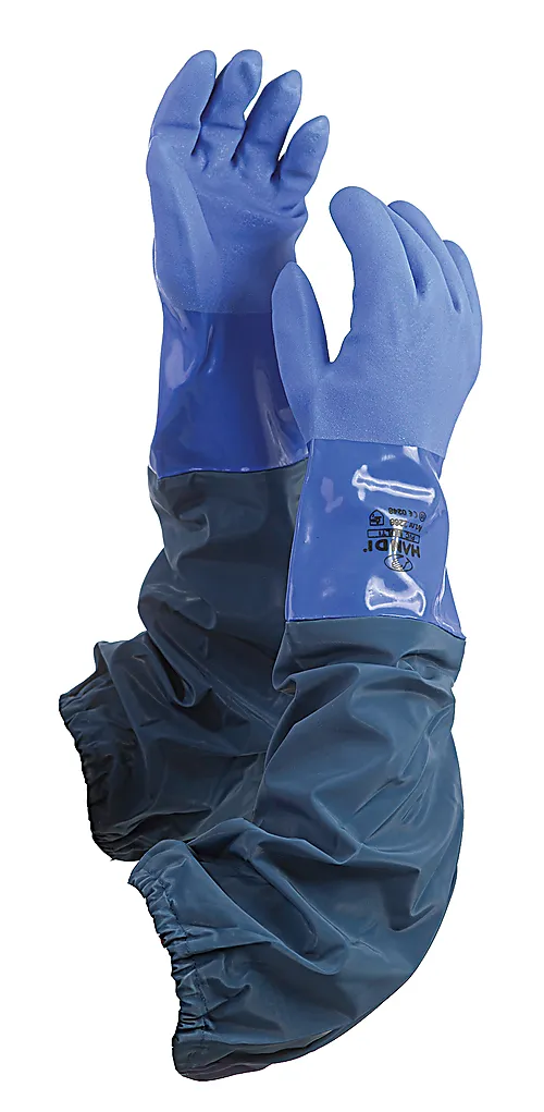 Hanske pvc o/s 70cm 2268 10 handi pvc olje syreh lang str 10