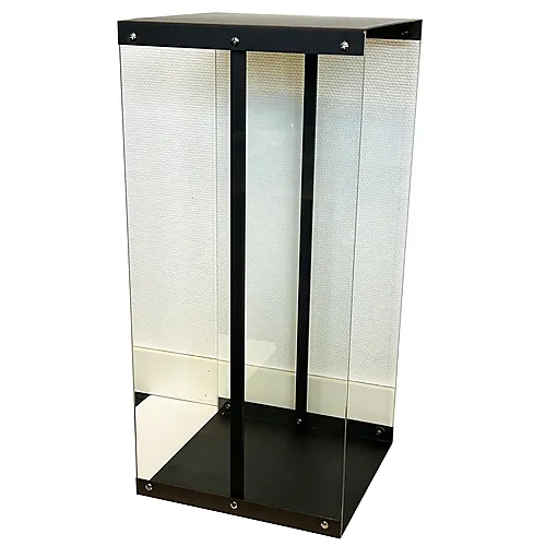 Vedstativ svart med glass