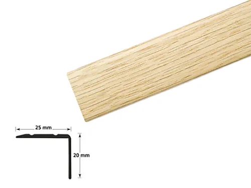 Trappenese nr. 9.1 selvklebende aluminium 1 meter eik hvit