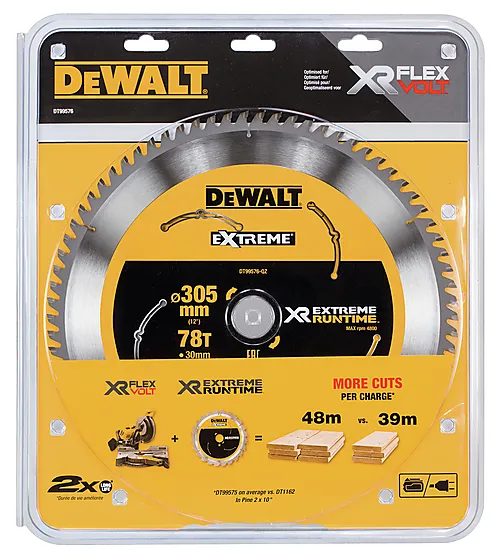 Dewalt extreme sirkelsagblad dt99576, 305x30x78t