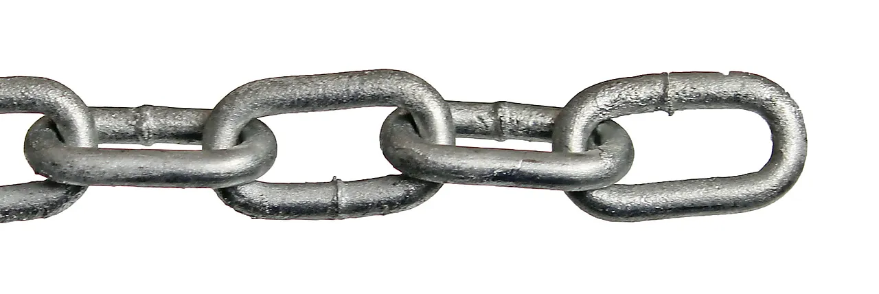 Kjetting kortlenket 4 mm 2 meter varmforzinket