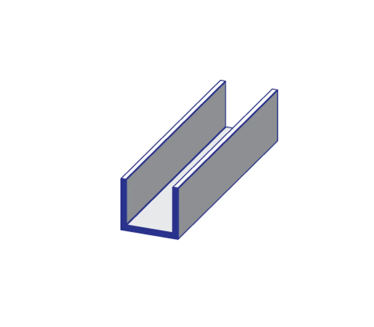 List U-profil 18x18x2600 mm svart