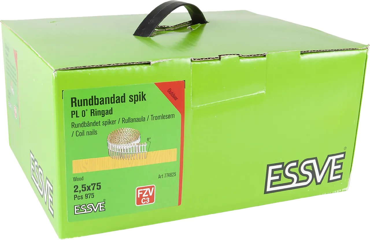 Spiker coil 0-gr 2,5x75 fzv -975 plastbåndet 0-grader varmforsinket null - null - 2 - Miniatyr