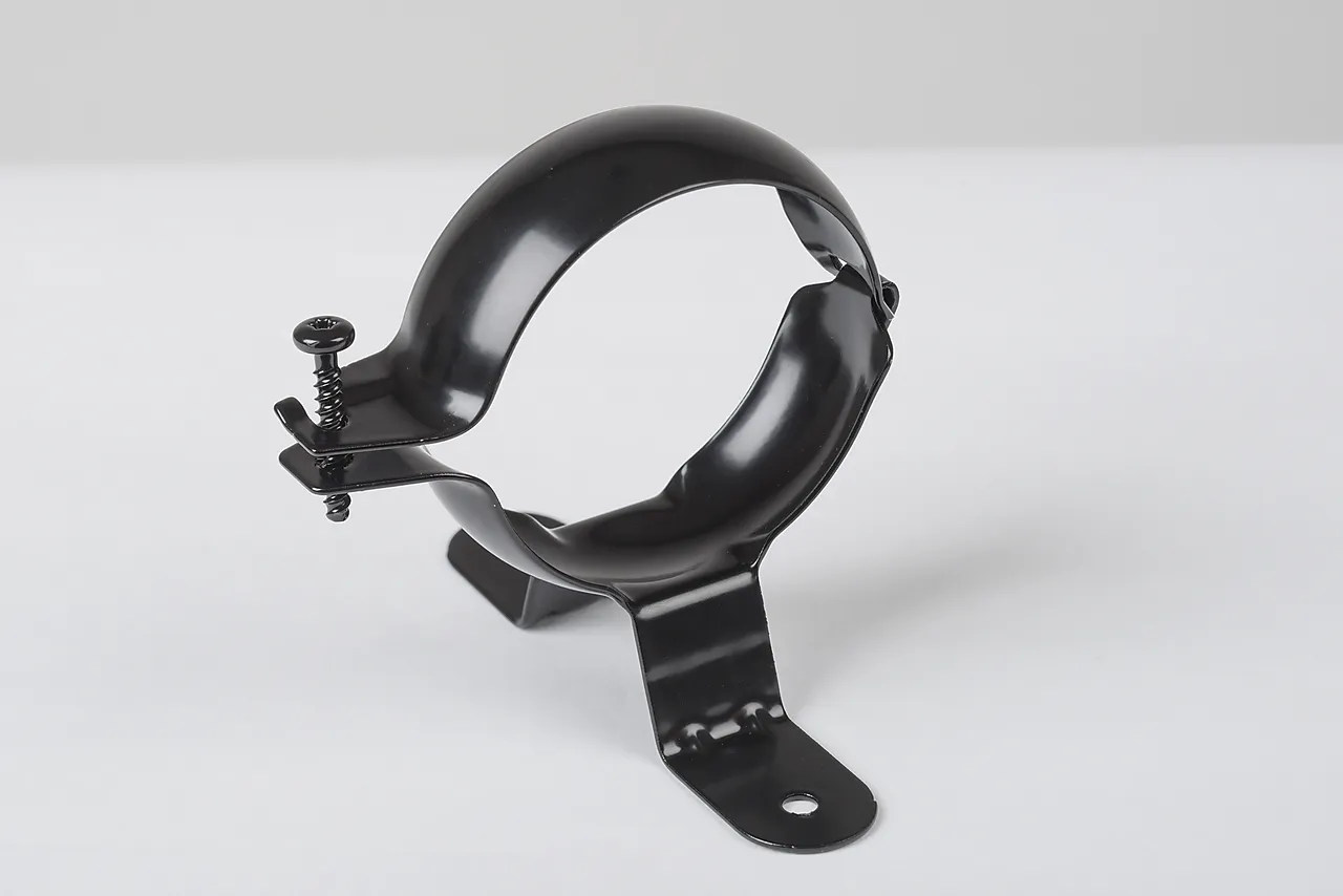 Nedløpsklamme stål sort 75 mm