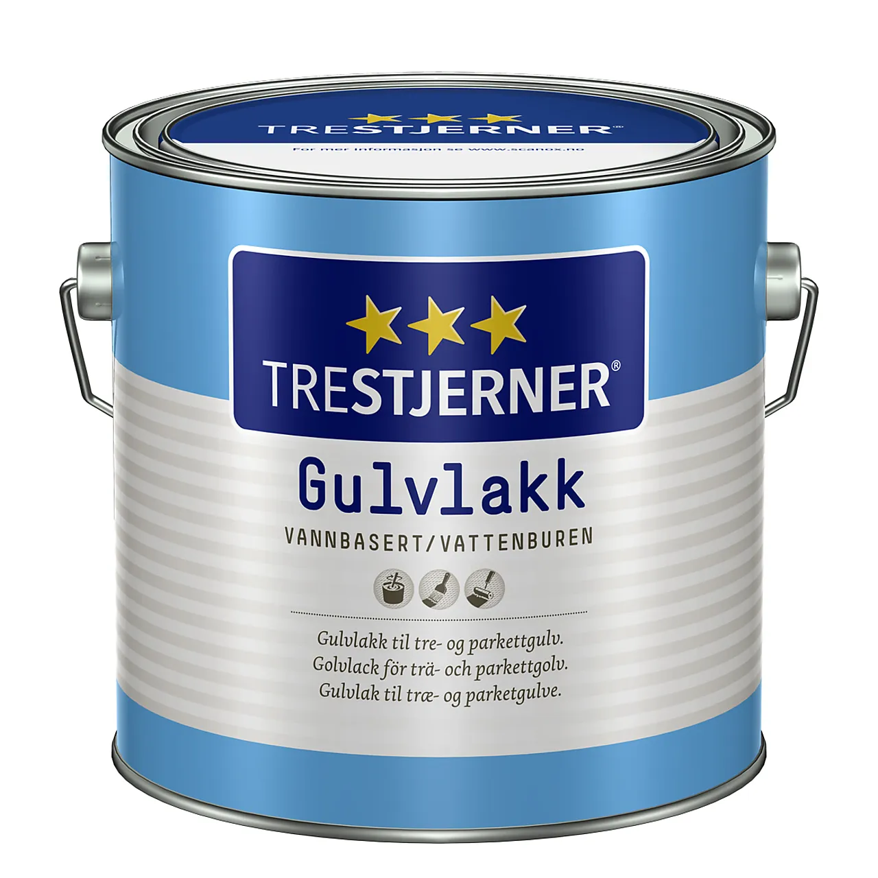 Trestjerner gulvlakk halvblank 3 liter Trestjerner gulvlakk halvblank 3 liter