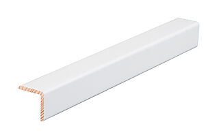 Vinkellist 12x032x2400 mm, furu hvitmalt Vinkellister brukes primært til tildekking av utvendige hjørner. Resutatet er et pent hjørne som også beskytter.