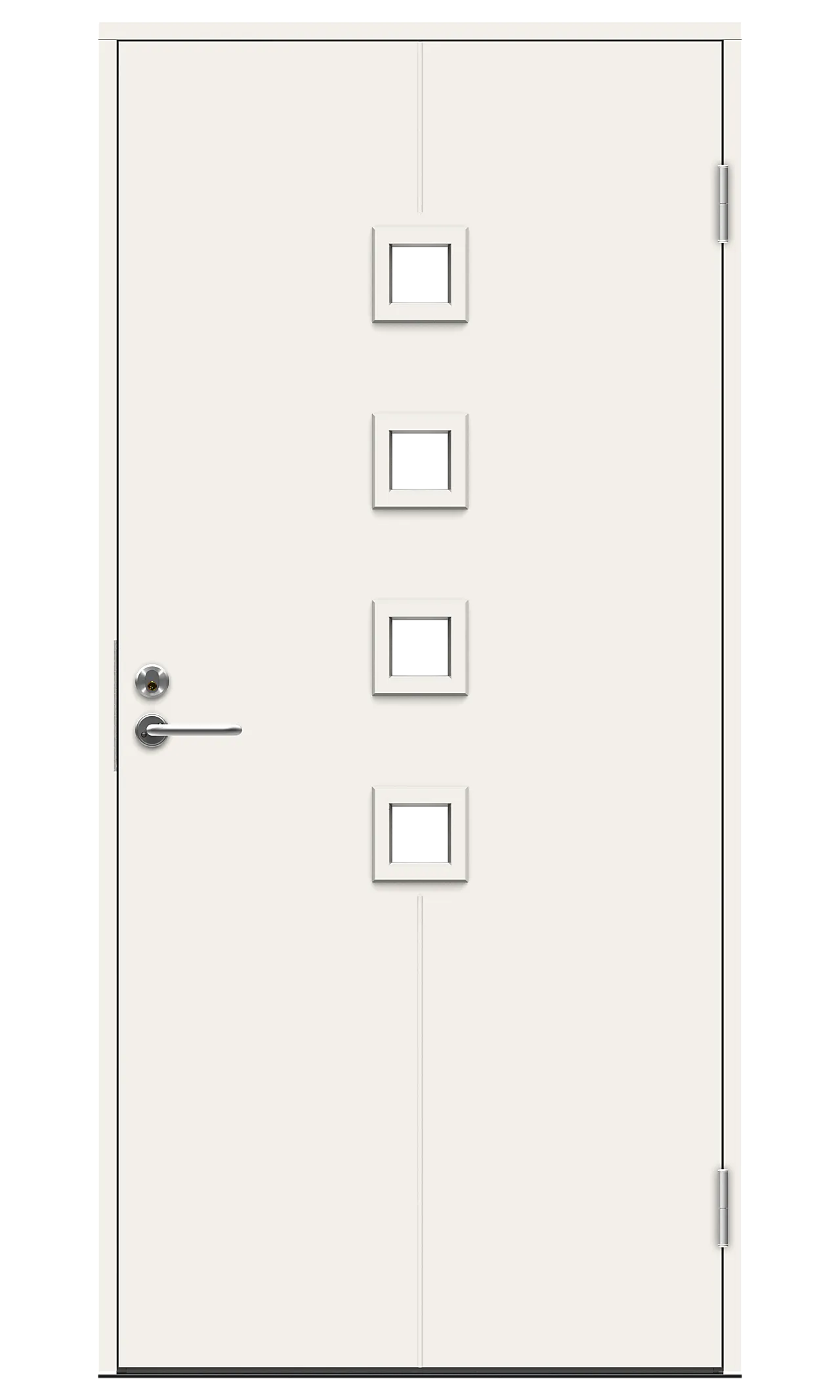 Opus Quattro ytterdør med glass 90x210 cm venstrehengslet Opus Quattro ytterdør med glass 90x210 cm venstrehengslet