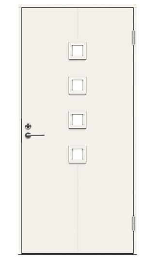 Opus Quattro ytterdør med glass 90x210 cm venstrehengslet