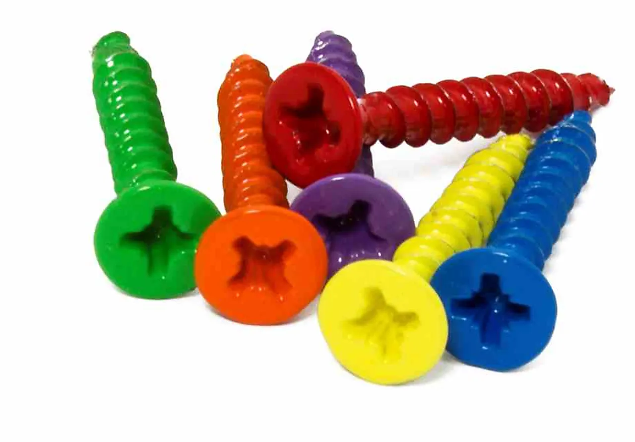 Skrue 3,5x25 kfx hvit sb 6 stk senkhode skrue pozidrive spor