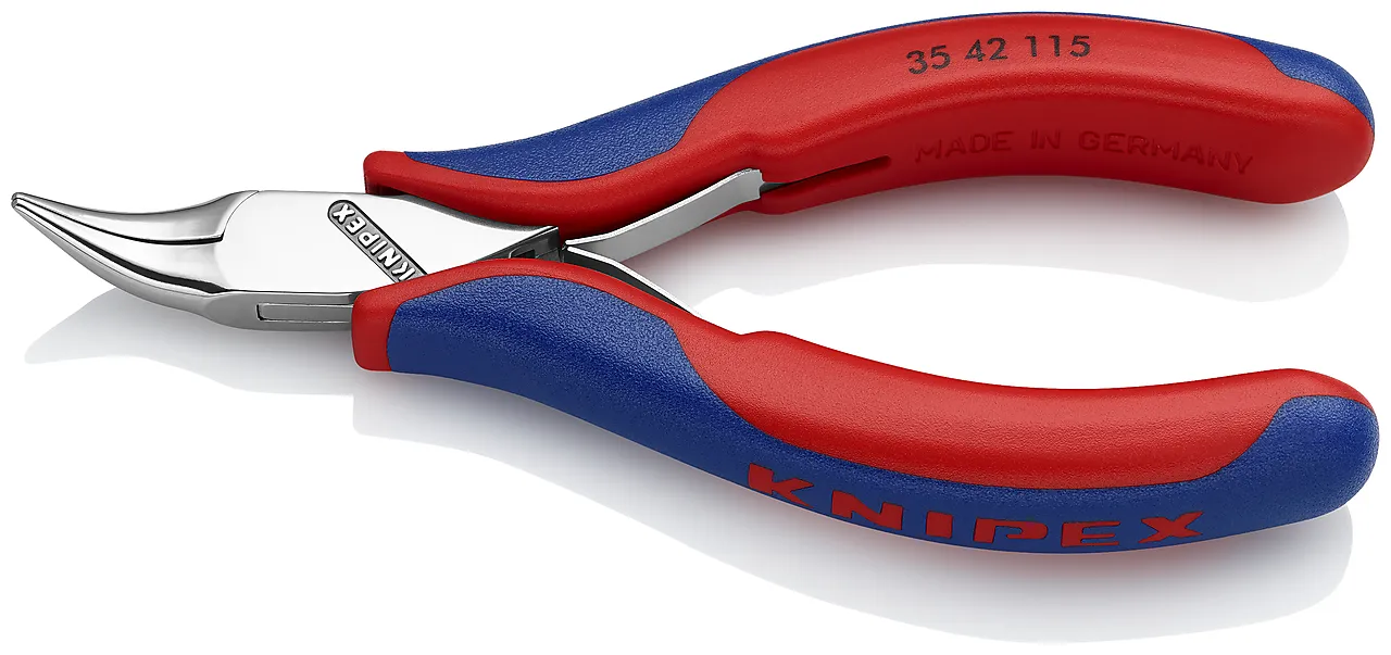 Elektronikktang 35 42 115 sb bøyd 45° 115mm rund knipex