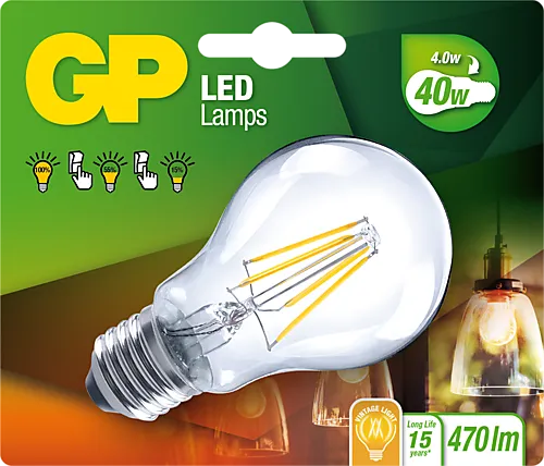 Lyspære led filament classic klotpære 3-step E27 5 Watt