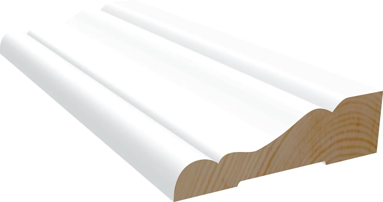 Kombilist furu hvit bomull S0502-Y 15x56x4400 mm