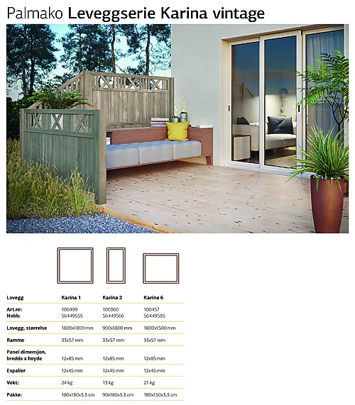 Levegg Karina 180x180 trykkimp vintage