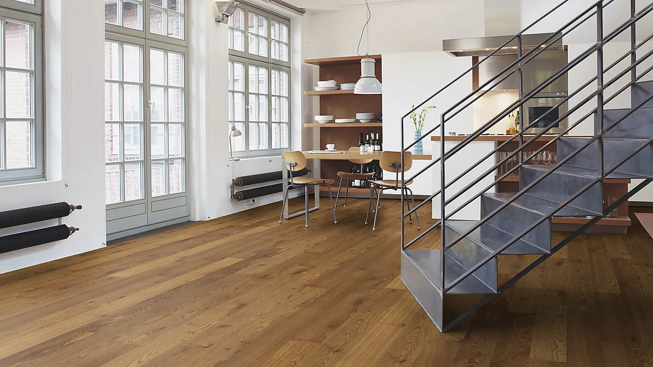 Parkett 1-stav eik pearl semi smoked