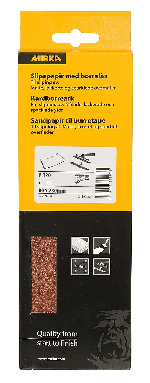 Slipepapir K120 m/borrelås 3 stk