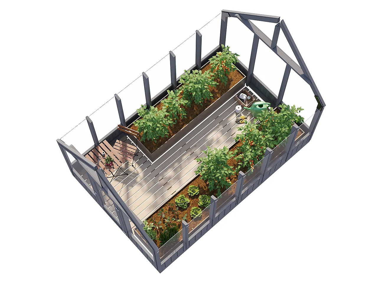 Veksthus Emilia 8,2 m2 antrasitt RAL 7012