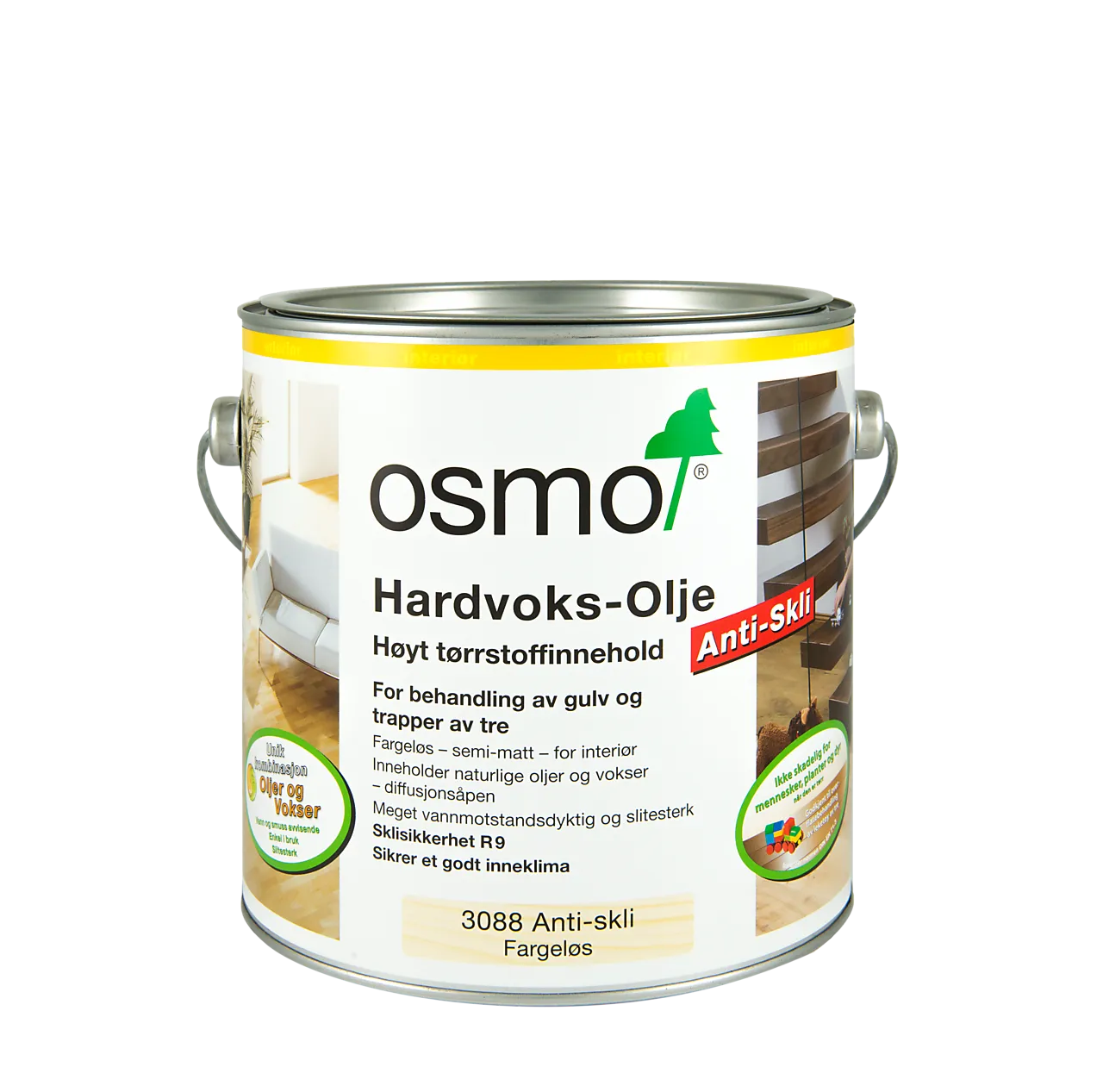 Hardvoksolje 3088 2,5l a skli r9 1l dekker ca 24m2 1 strøk Hardvoksolje 3088 2,5l a skli r9 1l dekker ca 24m2 1 strøk
