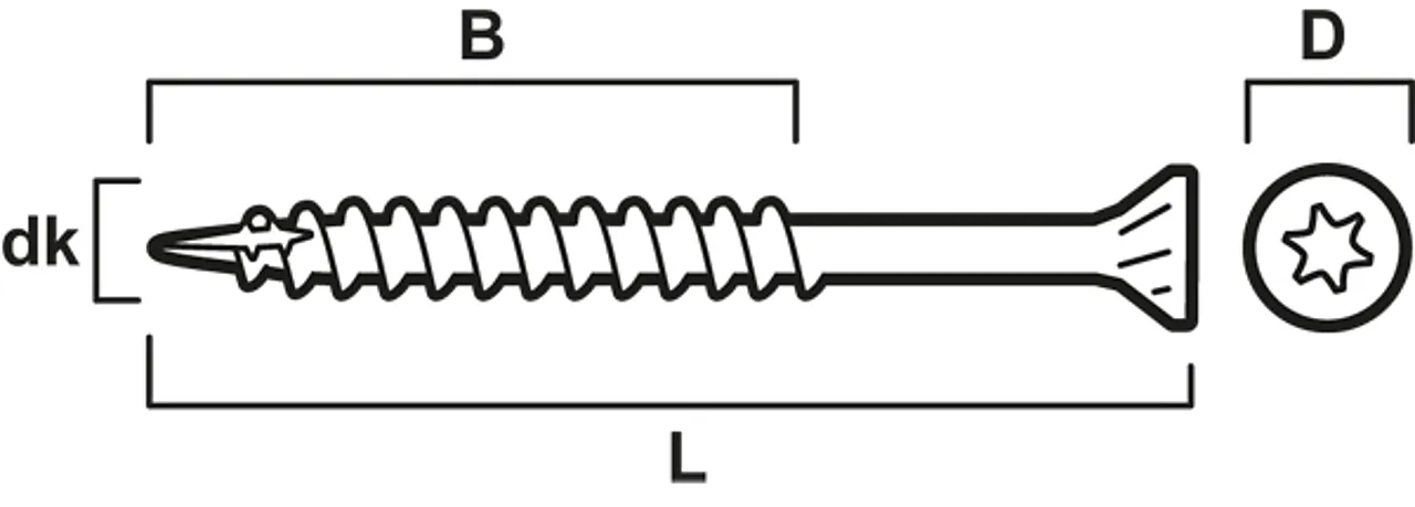 Treskrue utv sh 6x110 a4 a-100senkhode a4 syrefast stål