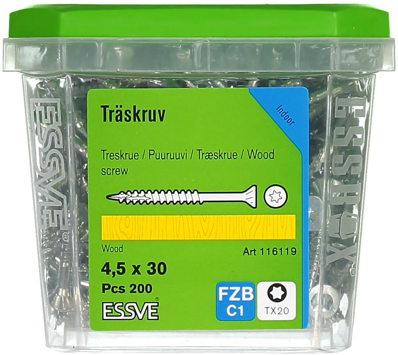 Treskrue inv sh 4,5x30 fzb 200senkhode a-200 null - null - 3 - Miniatyr