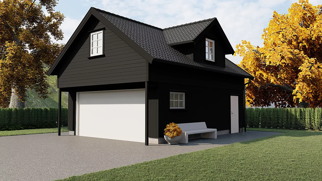 Dobbelgarasje med loft Hushovd null - null - 3 - Miniatyr