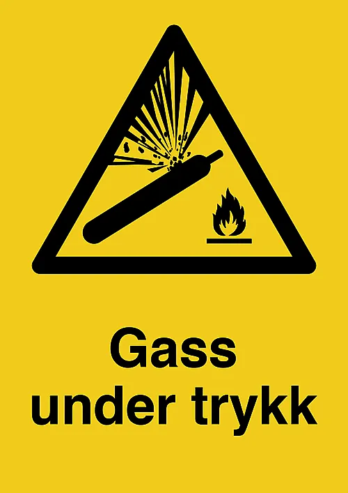 Skilt gass under trykk a4 alu 0,7 mm aluminium med refleks