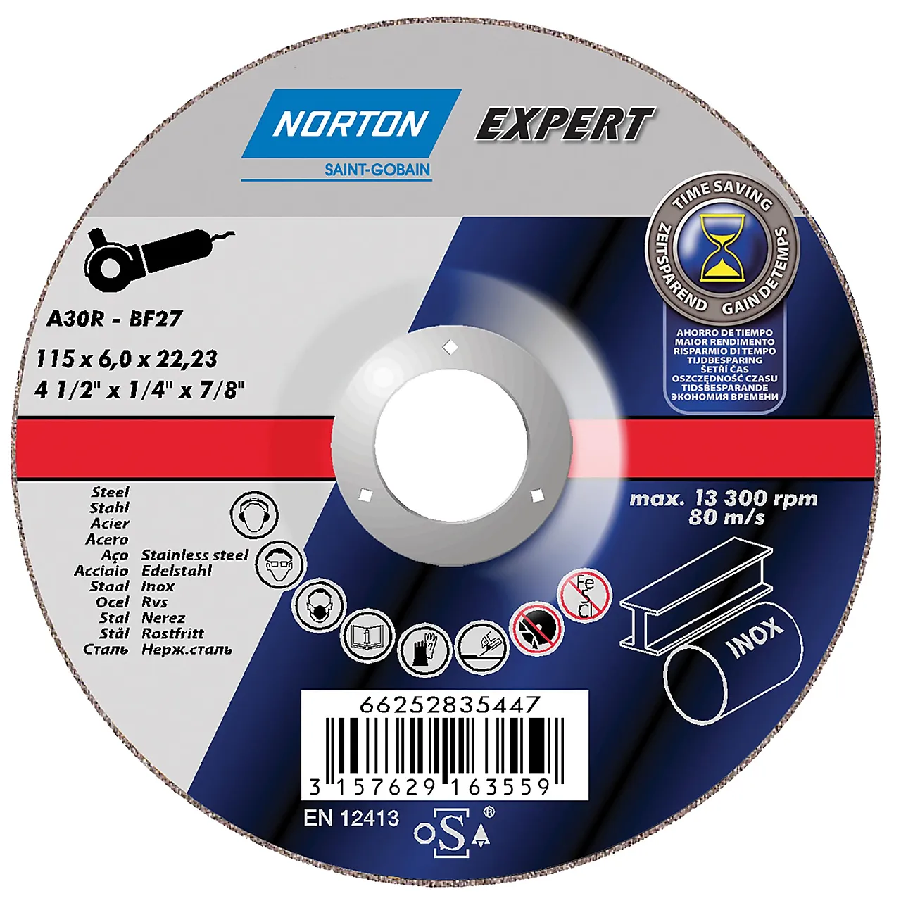 Slipeskive stål 125x6.0 ne