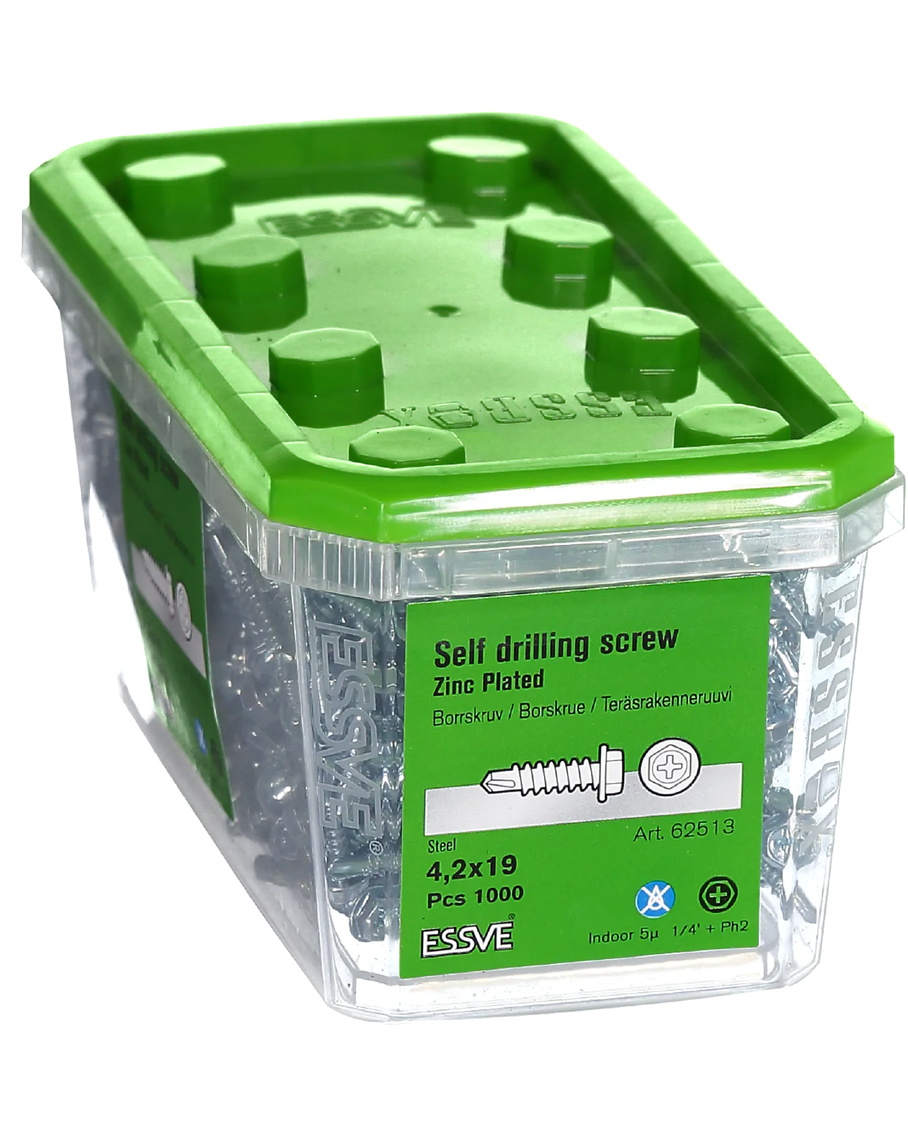 Borskrue 6-kant blankforsinket 4,2 x 19 mm 1000 stk null - null - 2 - Miniatyr