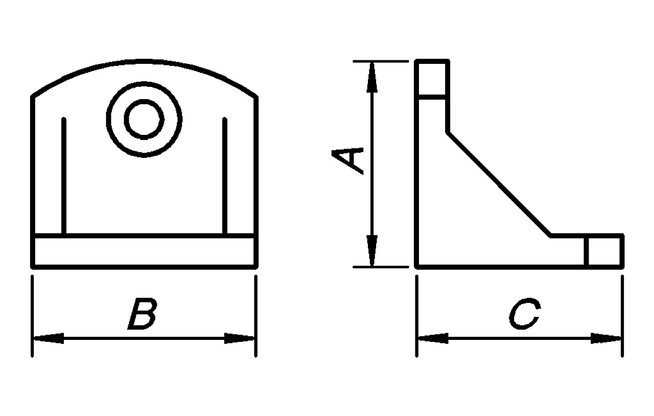 Møbelvinkel 23 mm hvit plast null - null - 2 - Miniatyr