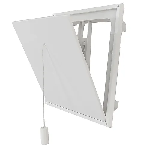 Klaffventil innvendig 150 x 150 mm hvit