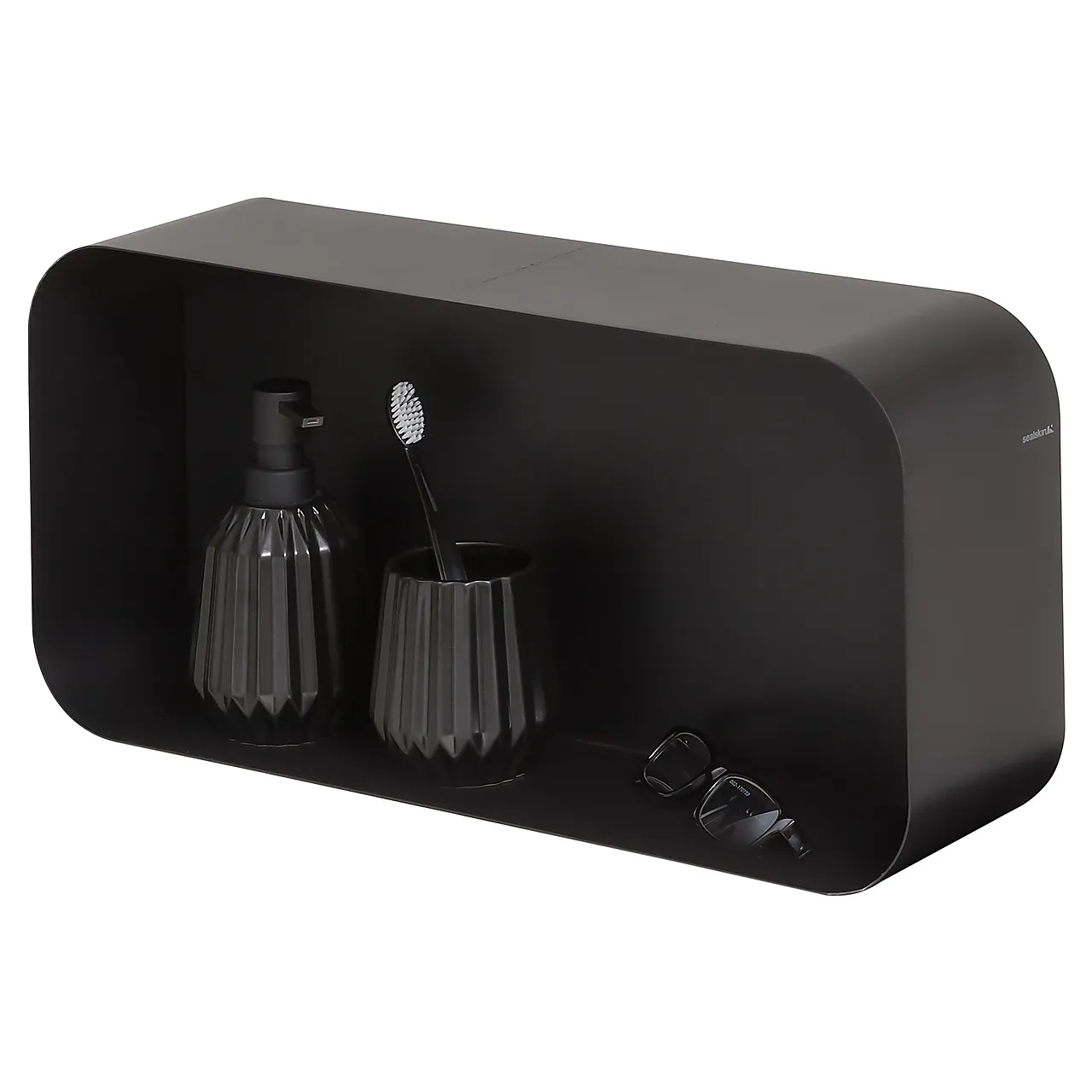 Veggboks brix mattsort stor 50x24x12cm