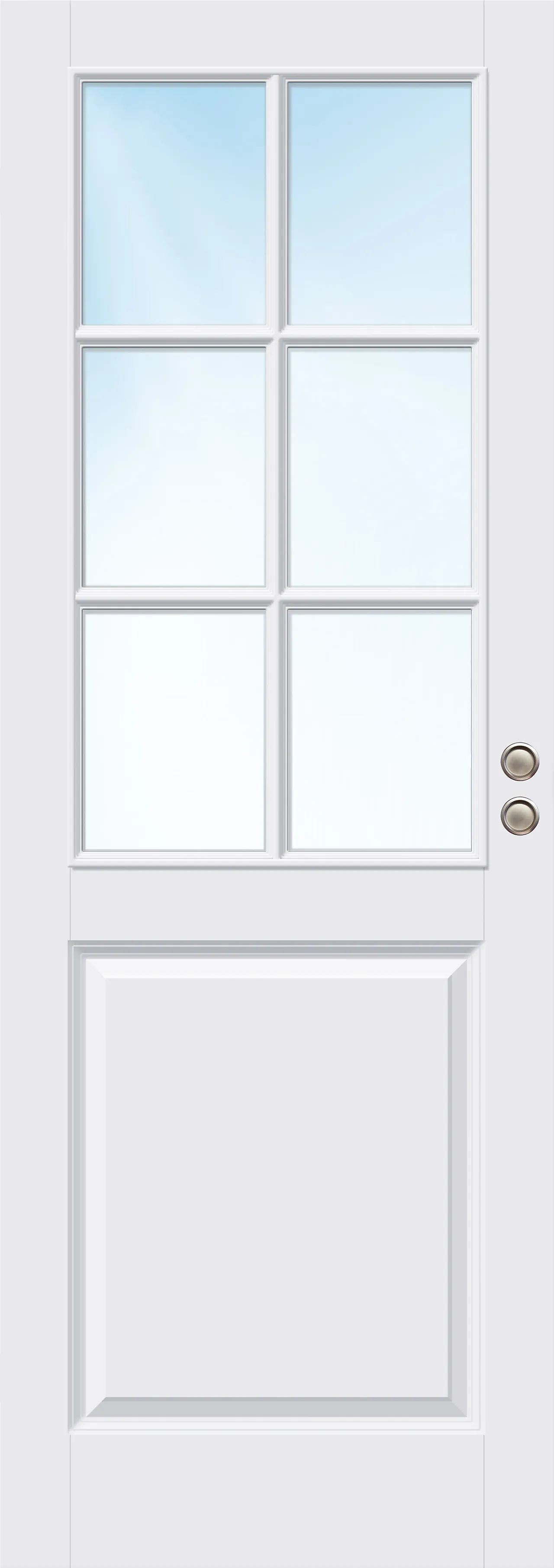 Skyvedør Kari halvglass hvit 80x210 cm