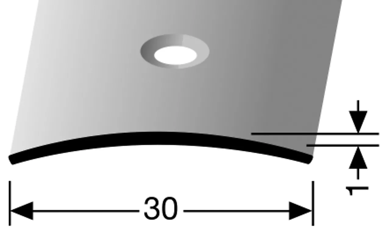 Overgangslist rustfri børstet borret