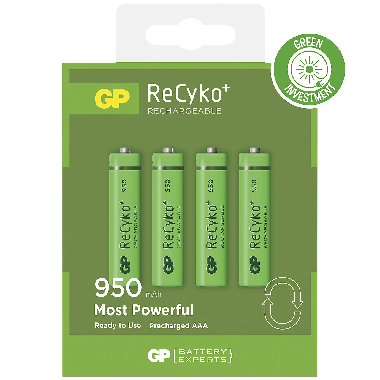 Batteri oppladbare AA Reycko 4X950 MAH GP NIMH Batteri oppladbare AA Reycko 4X950 MAH GP NIMH